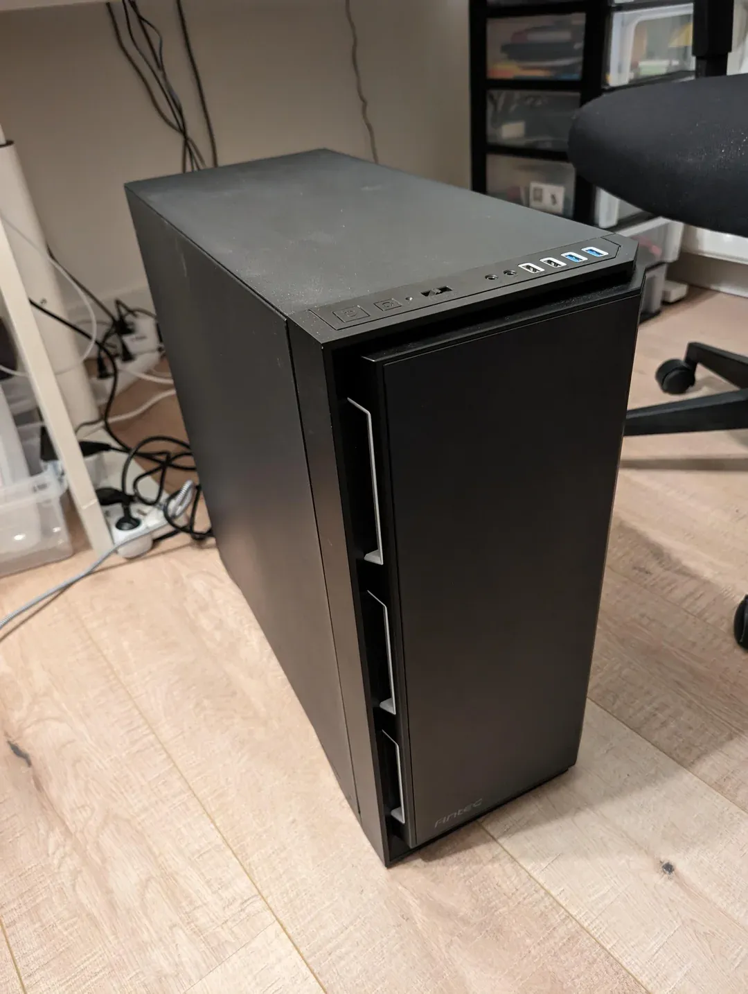 Antec P101 NAS build — front panel closed